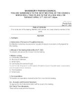 SHAWBURY PARISH COUNCIL - agenda April 2022